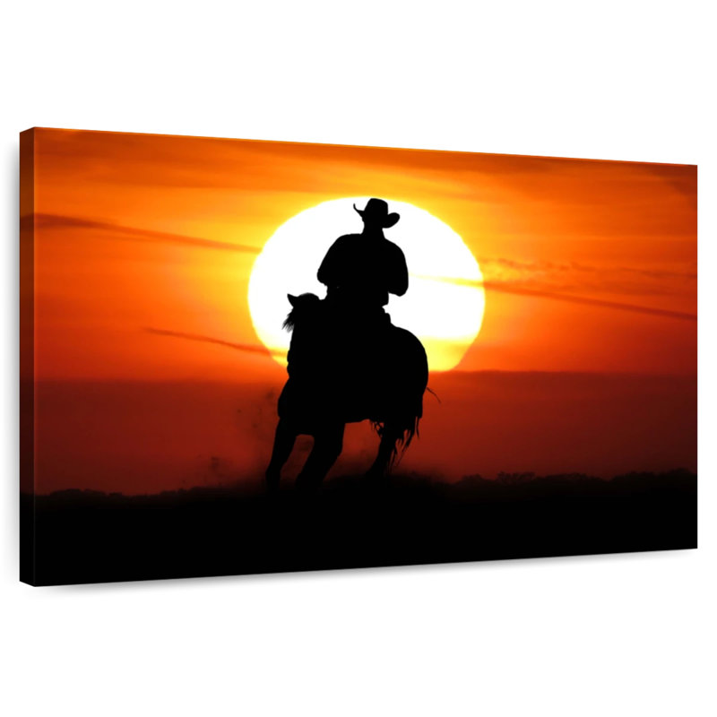 Lelar Sunset Cowboy, 30" H x 45" W