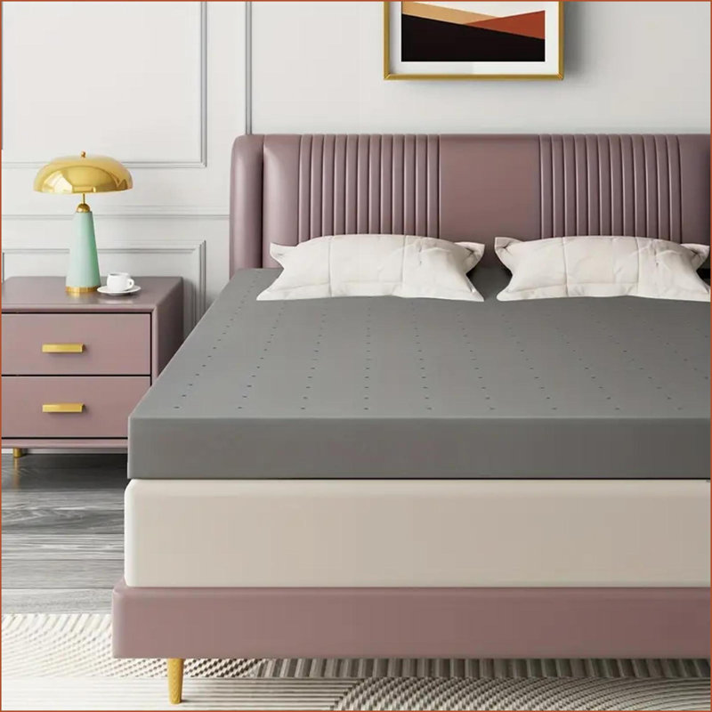 Surmatelas, 2 pouces extra ferme - mousse haute densité CertiPUR-US | Gris ardoise | Polyuréthane, 2", Lit double