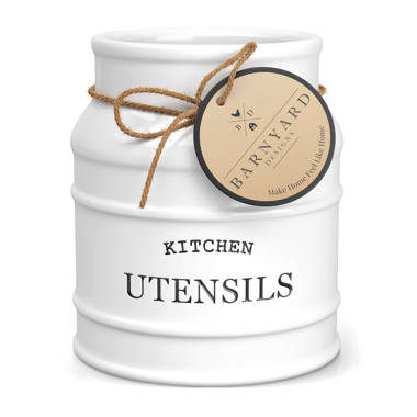 It's Just Words 4 Piece Decorative Kitchen Canister Set BPA-free Ceramic  White Textured Finish