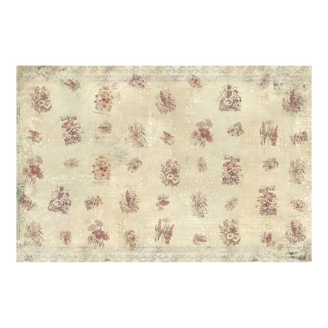 Matt Fototapete Vintage Blumenmuster 2,55 m x 384 cm