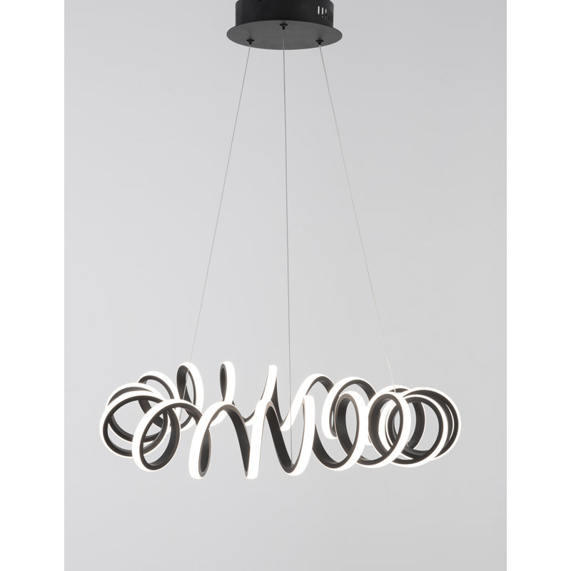 1 - Light LED Geometric Pendant, Black
