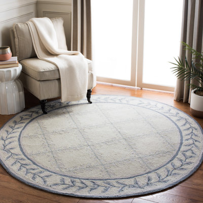 Taran Hand-Hooked Ivory/Light Blue Area Rug