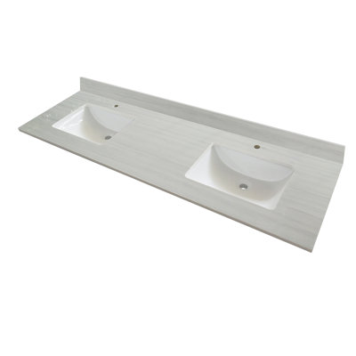 Plateau de meuble-lavabo double 73 po