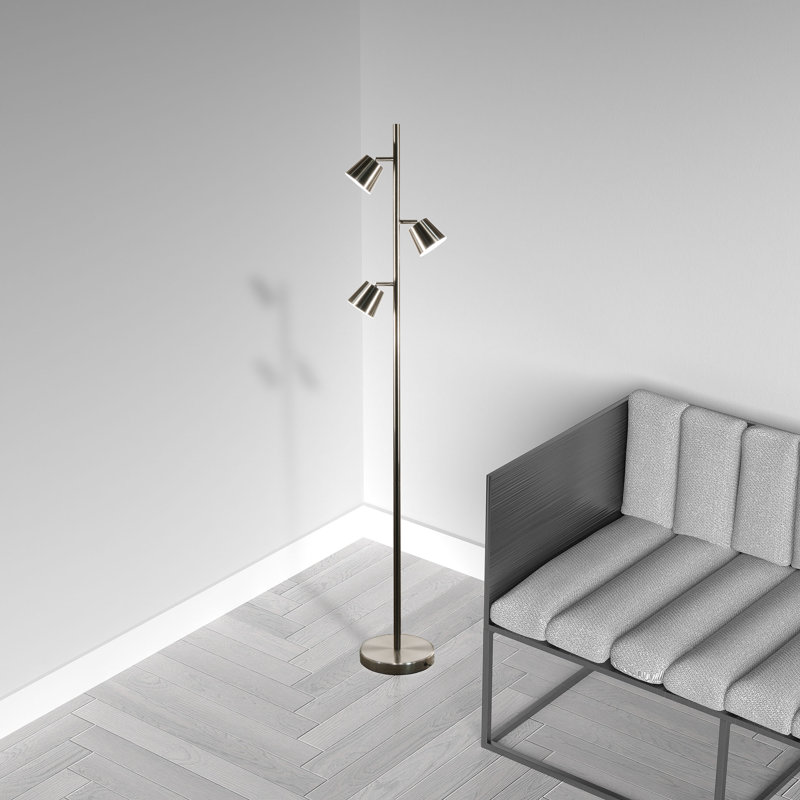 Alby 61.5" LED Tree Floor Lamp, Chrome