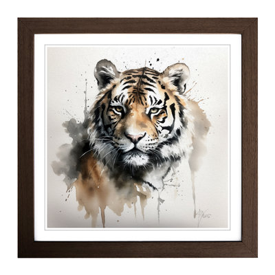 Tiger Ink Wash - Framed Print