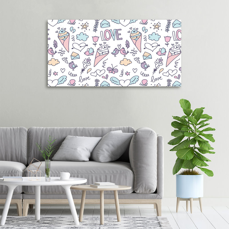 Romantic Pattern - No Frame Print on Canvas