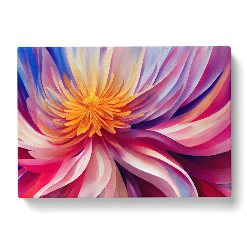 Enchanting Chrysanthemum Flower Abstract - Wrapped Canvas, 50cm H x 76cm W x 3cm D