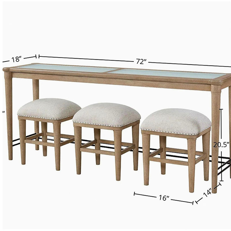 Console 4 pièces avec tabourets Absalom, sable