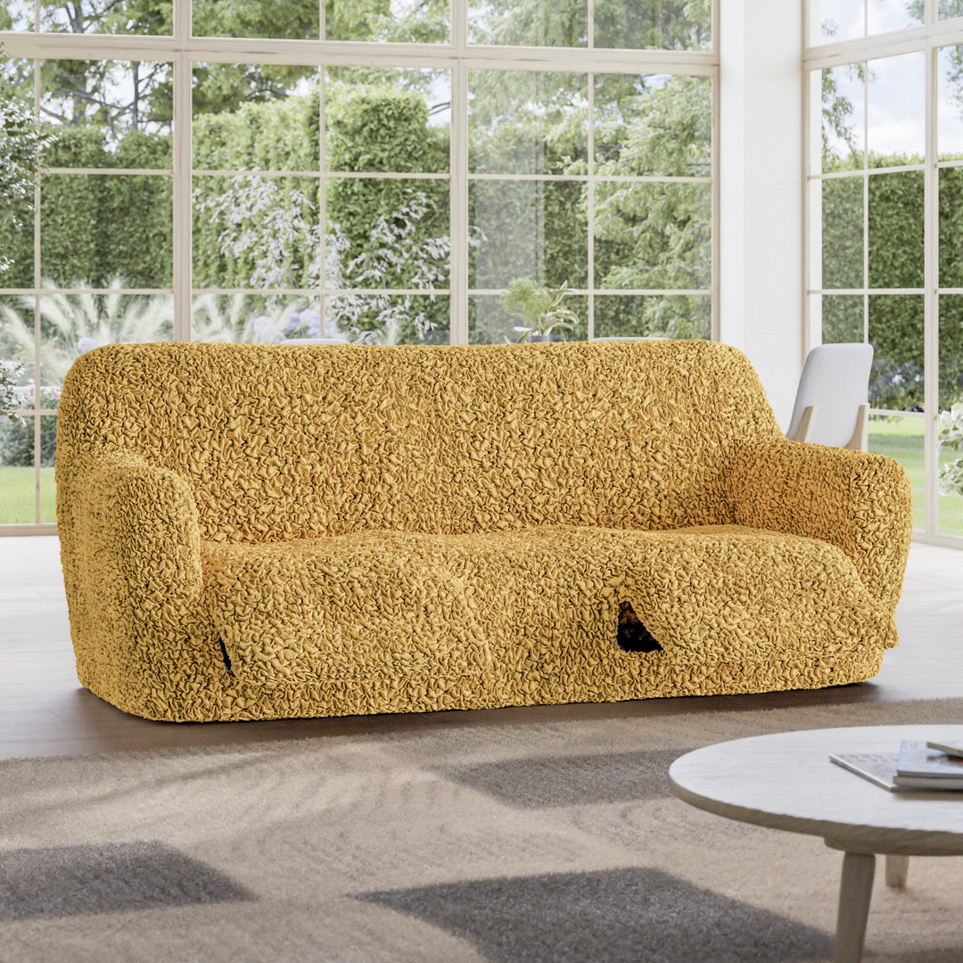 Stretchy Slipcover for Recliner 3-seater Sofa - Eco-Friendly & Soft - Fuco Cotton Collection PAULATO by GA.I.CO. Fabric 