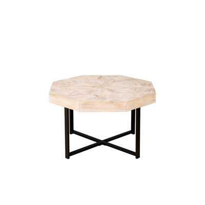 Table octogonale octogonale avec fonction d'épissage rétro, table en bois de 30 po, pieds en métal croisés, trois choix de couleurs de couleurs rétro, facile à entretenir, essentiel pour le salon