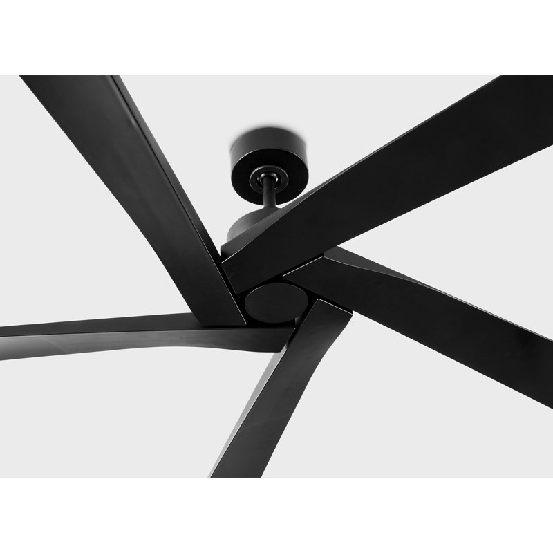 Visual Comfort Fan Aspen Coastal Outdoor 70 Ceiling Fan with Threaded Downrod, Matte White ABS blades and Wall Mount Control