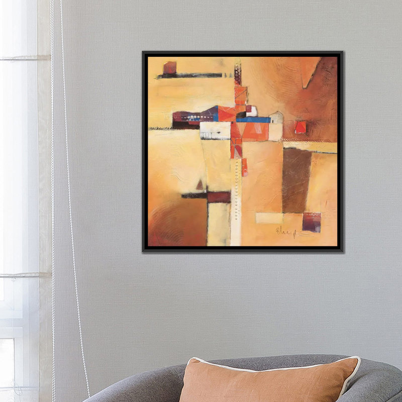 « abstract i », impression sur toile, H 18 po x l 18 po x P 1,5 po, Toile avec cadre noir, Pas de tapis