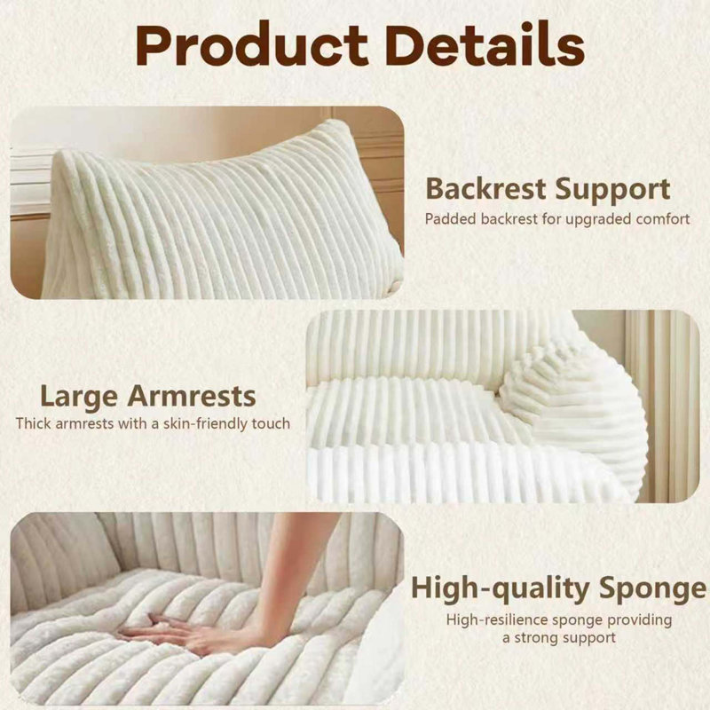 Canapé ergonomique en suède à 5 zones avec repose-pieds - livraison en boîte compacte