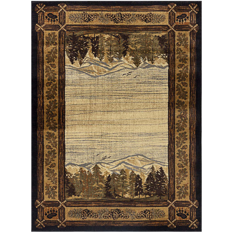 Tapis Intricate Design Elements Lodge, Rectangle 7 pi 10 po x 10 pi 3 po