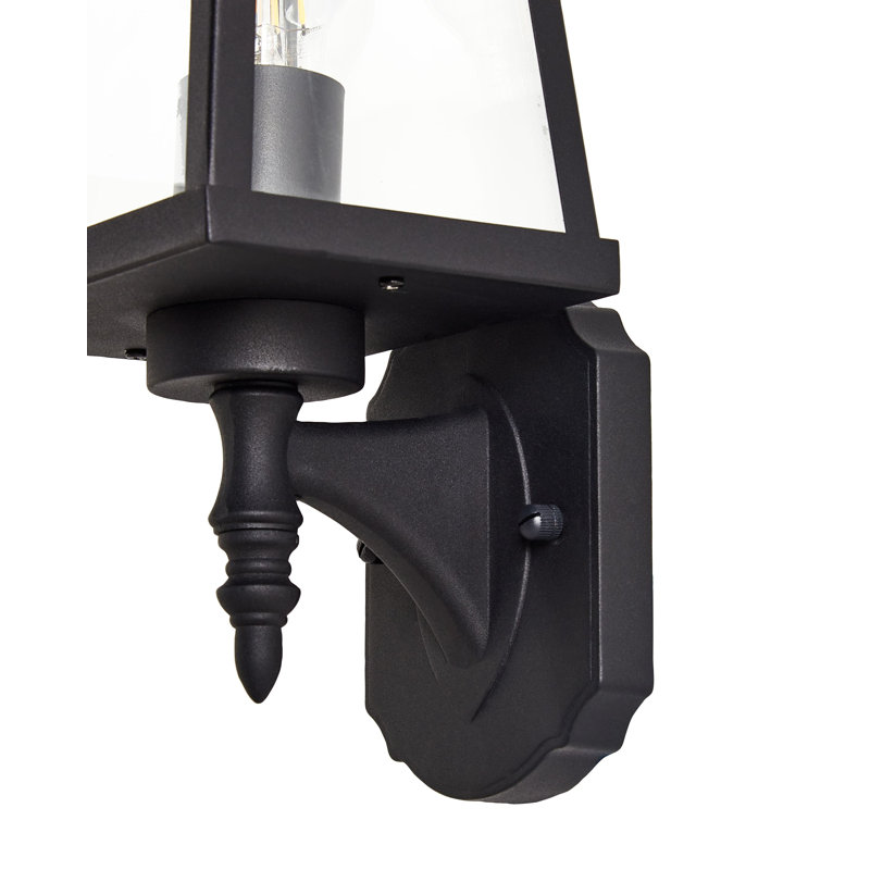 HEZIR Matte Black 19cm H Outdoor Wall Lantern