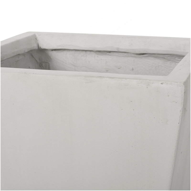 Petit pot à fleurs 13 po MGO, H 24,75 po x l 13 po x P 13 po, Blanc mat