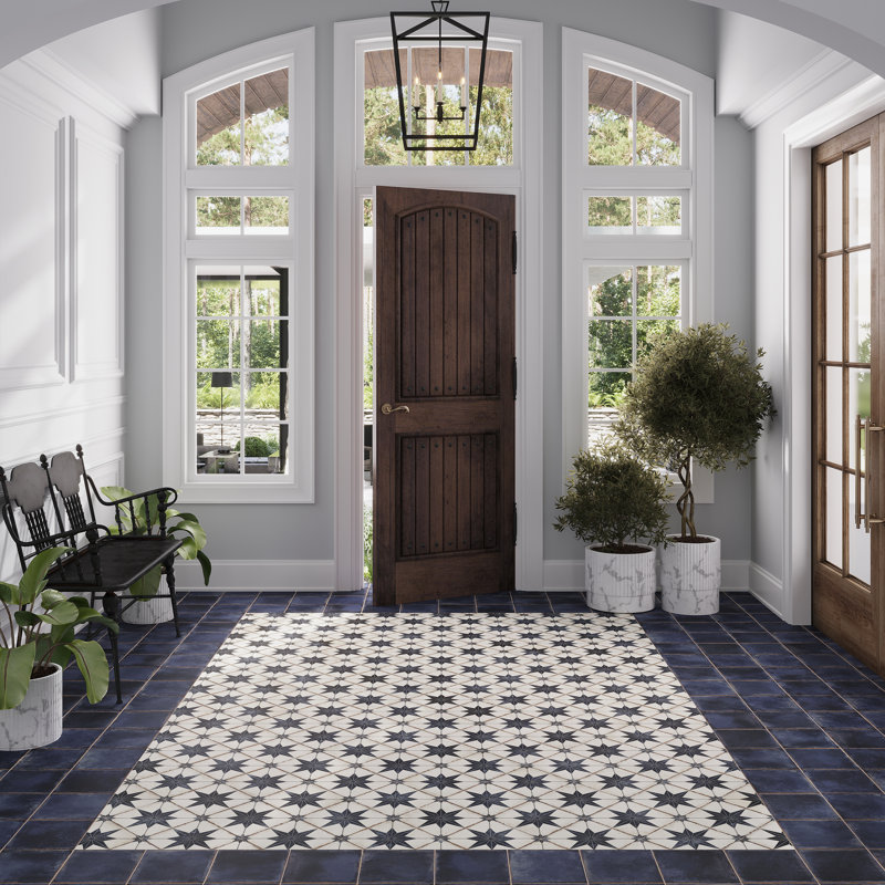 Faenza 8x8 Midnight Navy Porcelain Square Wall and Floor Tile (6.46 sq ft/case) - 15 Pack, Midnight Navy