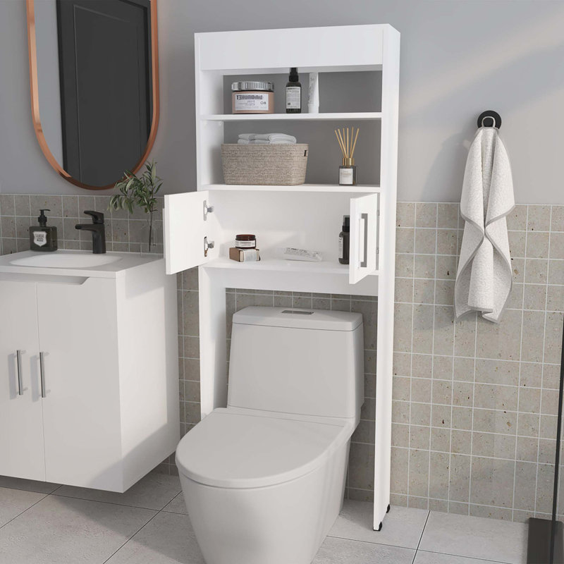 Armoire de rangement au-dessus de la toilette avec tablettes intégrées