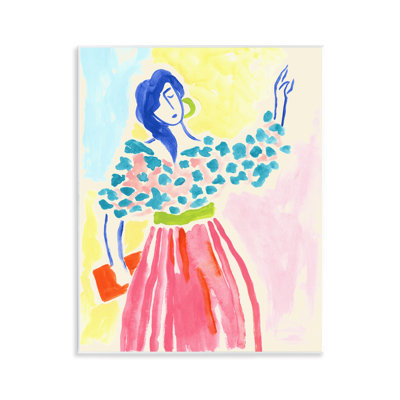  Woman in Bold Dress Wall Plaque Art by June Erica Vess