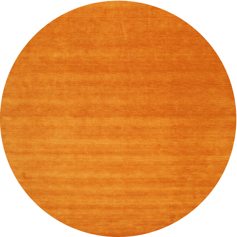 Tapis contemporain jaune moutarde, Rond 6 pi