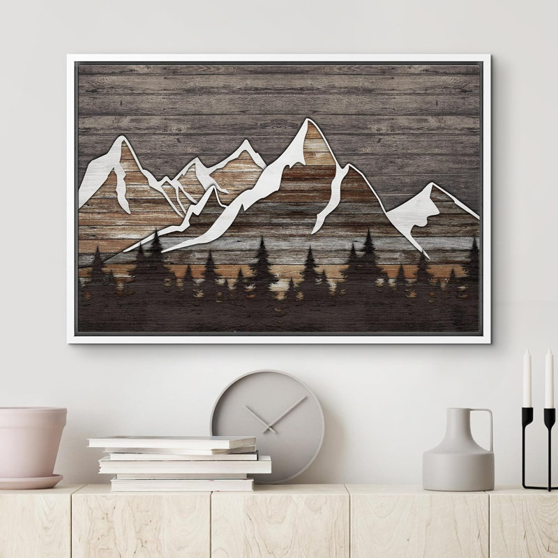 Western Western Effect Landscape Pastel Brown Tree Mountains Nature Abstract Artwork Living Room Decor on Canvas, impression