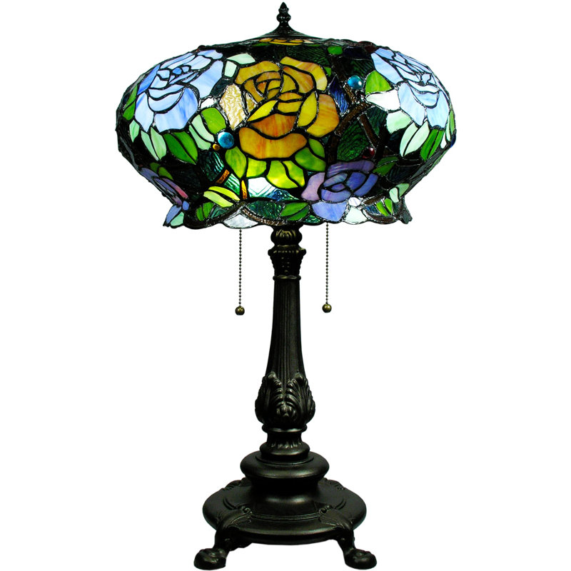 Lars Metal Table Lamp, Black Base/Blue Green Shade