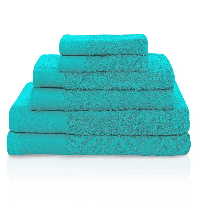 Aldin 6 Piece Certified Certified Egyptian Cotton Towel Set, Turquoise
