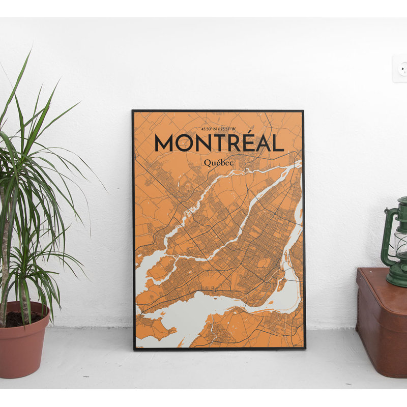 Montreal City Map - No Frame Print, 61 cm H x 46 cm W