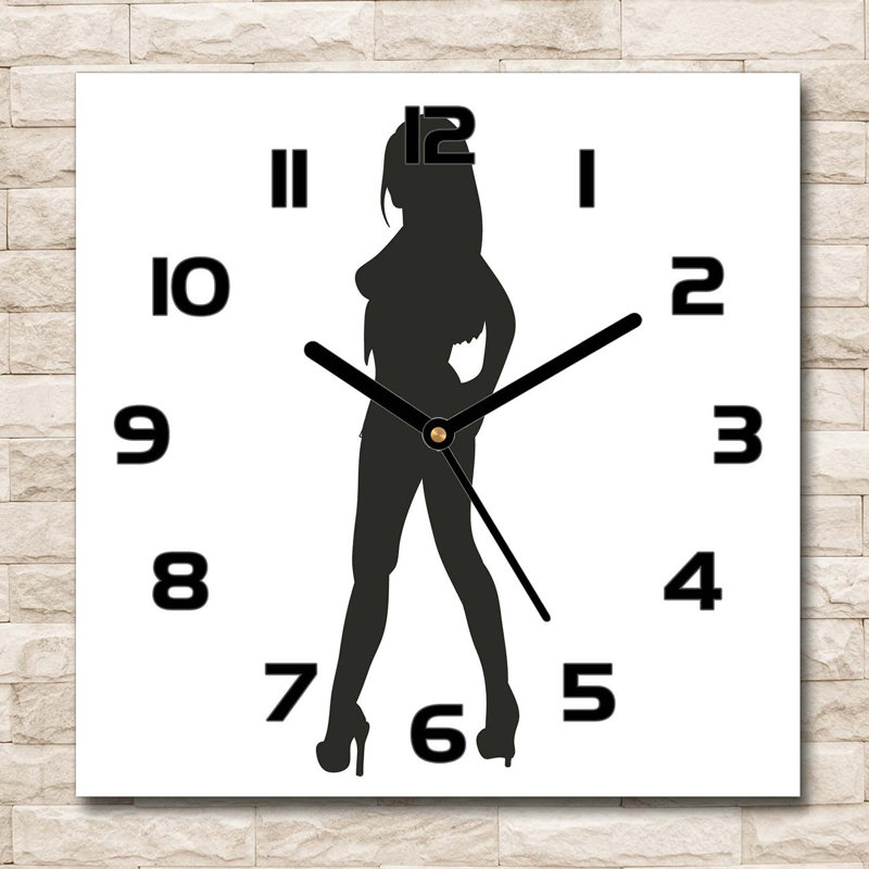 Glass Wall Clock, Black/White