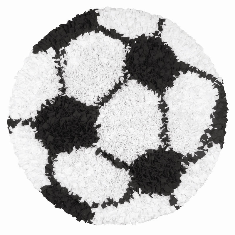 Cotton Geometric Indoor Rug, Round 3'