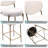 29'' Upholstered Bar Stools Velvet Counter Stool With Backrest & Footrest Set Of 2 Round Dining Chairs For Kitchen(Creamy White)