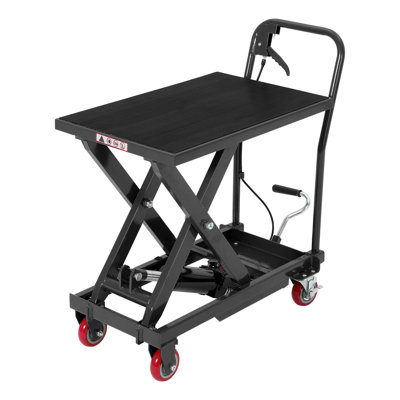Heavy Duty Hydraulic Lift Table Cart – 500 lbs Capacity, Single Scissor Platform,  Adjustable Height, Mobile Material Handling – Ideal for Warehouse, Garage, Workshop – Black
