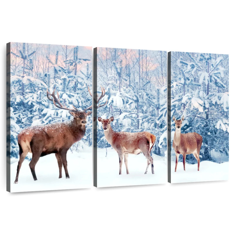 Deer In Winter, 48" H x 74" W
