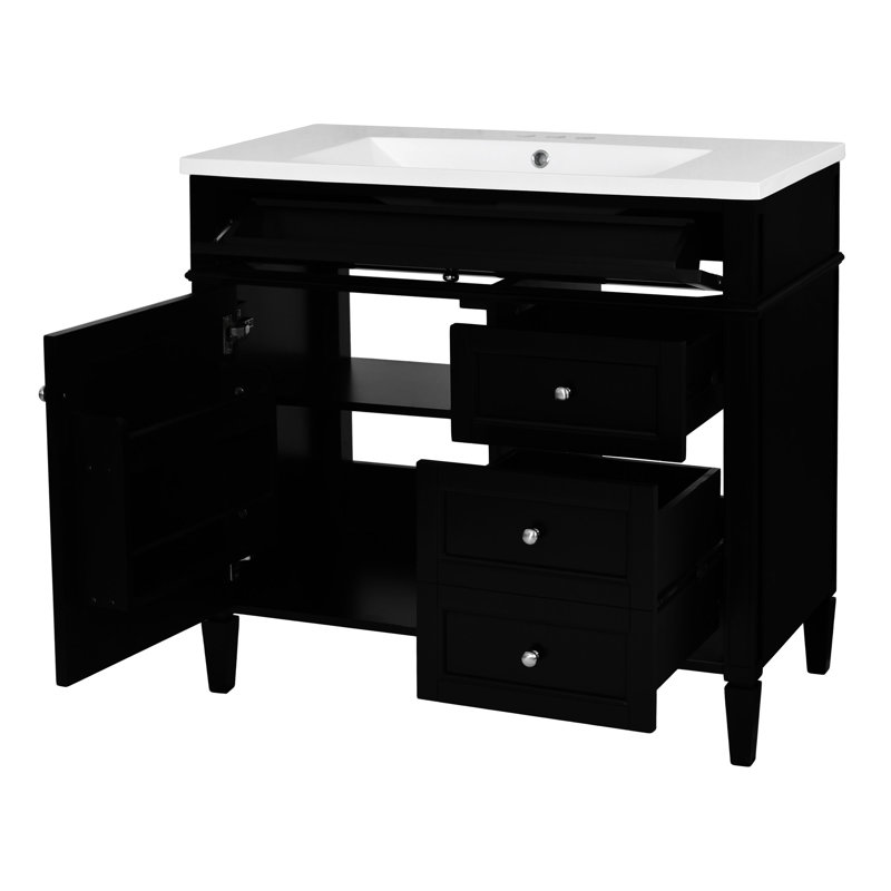 36'' Bathroom Vanity With Top Sink, Noir, noir, noir, noir