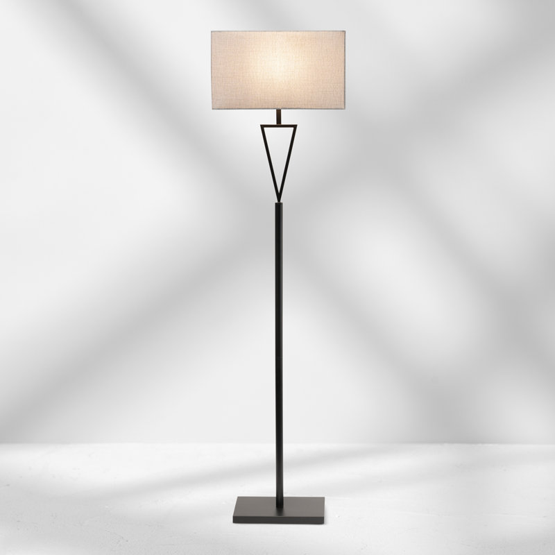 Sevastian 157cm Rectangle Slimline Floor Lamp, Powder Coated, Grey