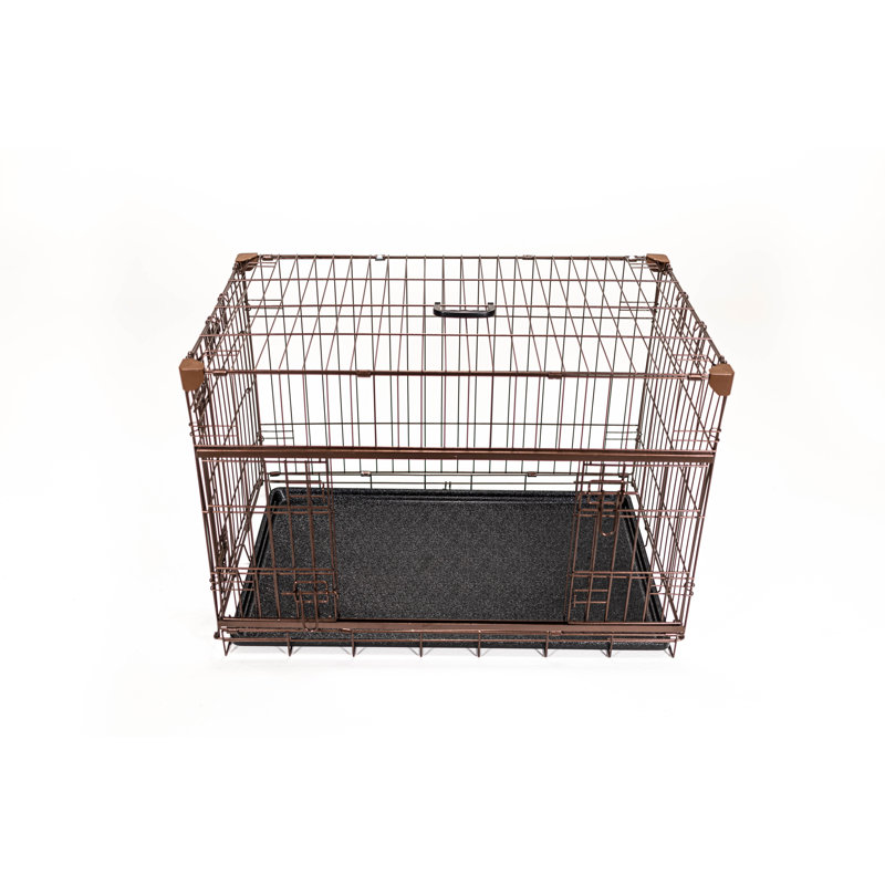 Extra Small Bronze Wire Dog Crate with Sliding Door