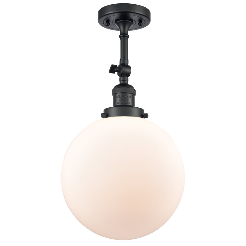 Plafonnier semi-encastré 10 po Zarmayr, Ampoule DEL 6 watts Vinage, Blanc mat, Noir mat