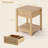 Boho Nightstand with Drawer and Shelf-815402850