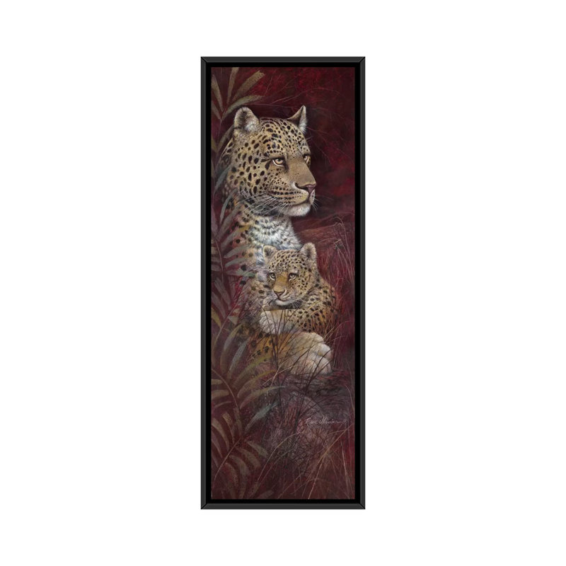 «Maternal Affection», peinture sur toile tendue, H 60 po x l 20 po x P 1,5 po, Toile avec cadre noir