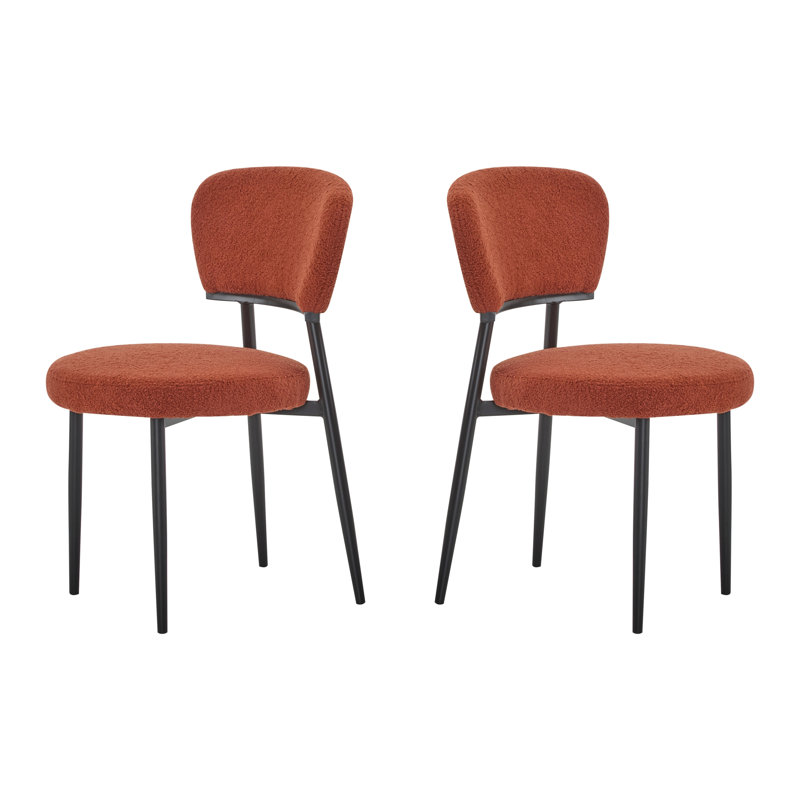 Ensemble de 2 chaises de salle à manger rembourrées orange, Orange