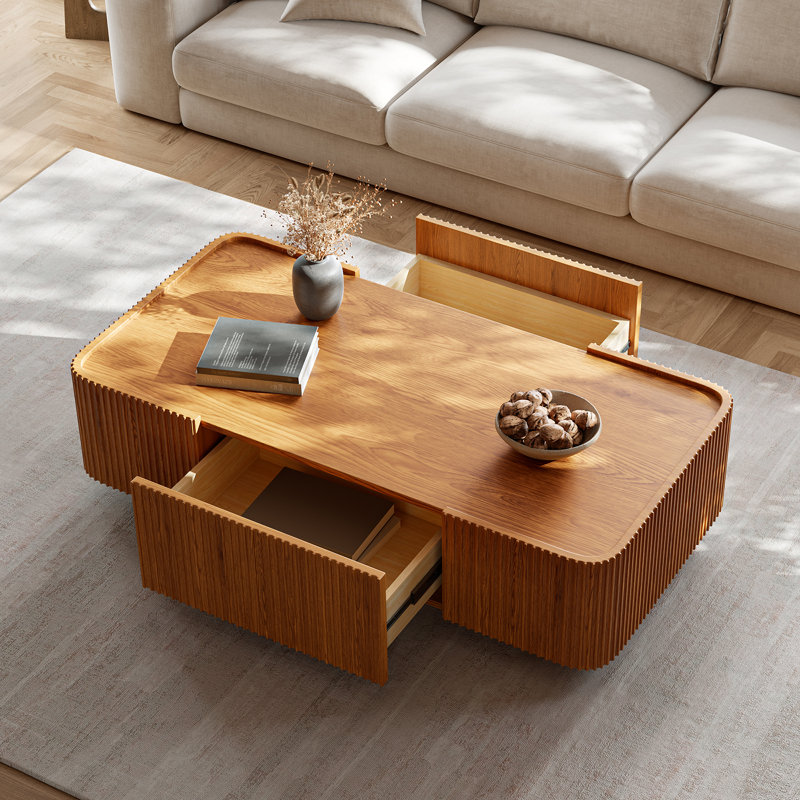 Table basse moderne 55,5 "avec rangement caché