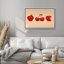 «Playful Apples and Cherries with Expressive faces», reproduction d'art encadrée