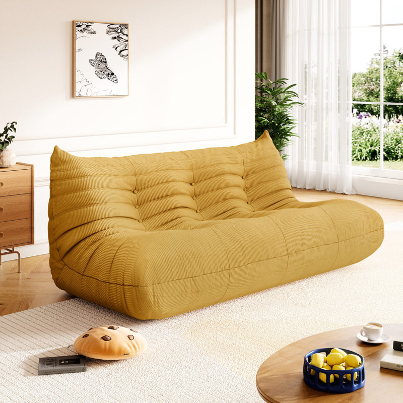 Fauteuil à billes 3 places Boneless Bonless, Jaune