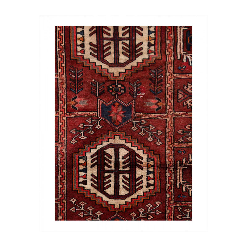 One-of-a-Kind 3'9"x9'9" Area Rug in Rust/Red/Beige