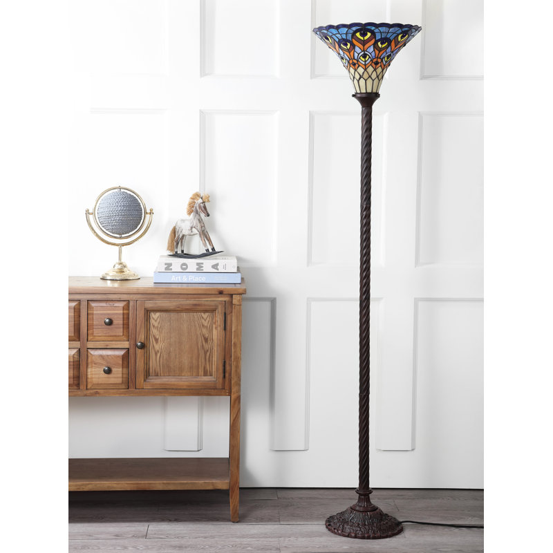 Lampe torchère sur pied 70 po Osman Peacock Tiffany