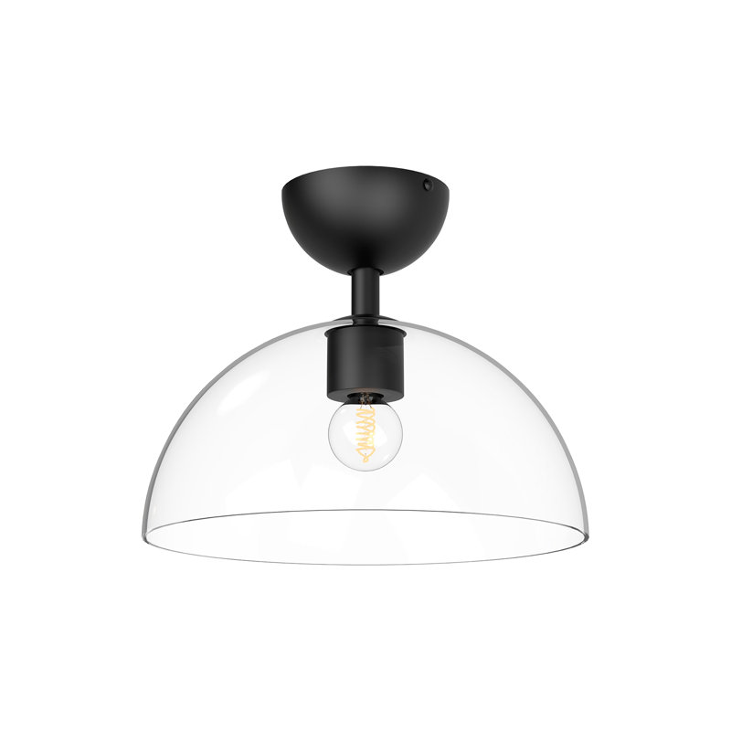 Casoria Glass Semi Flush Mount, Matte Black