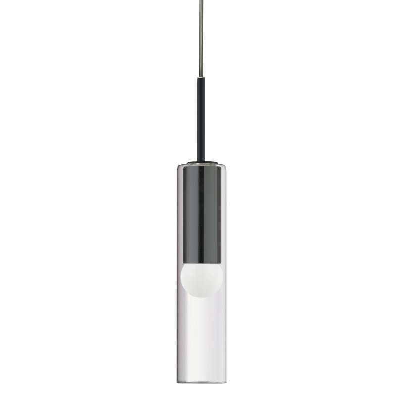 Luminaire suspendu incandescent 1 lumière Palmer, Noir mat