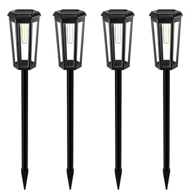  4 lumières de chemin solaire d'extérieur avertissent blanc résistant aux intempéries 20 lumens 3000K 4 pièces