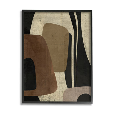 ba-260-Framed " Brown Retro Abstraction " Print