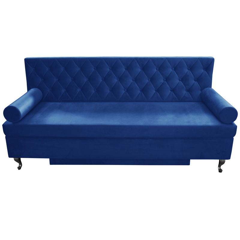 Glamour 3 Seater Sofa Bed, Blue